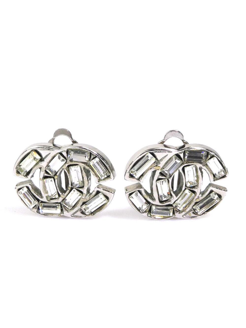 Chanel Cc Logo Clip-On Earrings Silver- #347149C58B